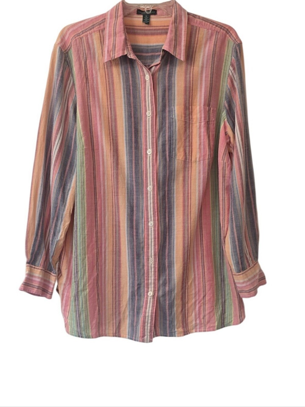 LRL Lauren Jeans Co. Striped Butyon Up Shirt Size 1X